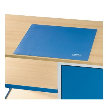 Schreibunterlage für die Tischplatte. blau, Größe 485 x 485 mm.