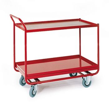 Stahlrohr-Tischwagen, mit Blechablage unten, 300 kg Traglast
